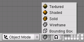 A 3D Viewport's draw mode button.