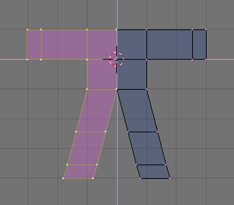 Flip the copy of the half body to obtain a full body.