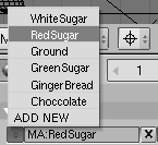 Selecting an existing material from the Material Menu.
